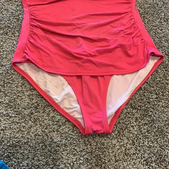 Tommy Bahama one piece swim, sz 10- hot pink - Picture 3 of 9